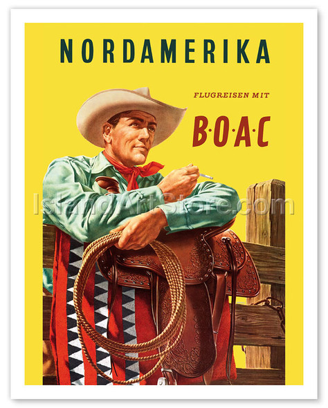 Nordamerika (North America) - Flugreisen mit BOAC - Fly with BOAC (British Overseas Airways Corporation) - Poster by Hayes