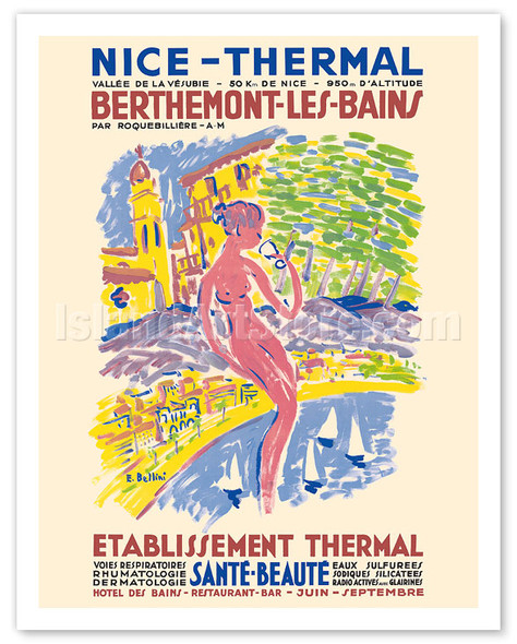 Nice - Thermal - Berthemont-les-Bains, France - Health Beauty Hot Springs Spa - Poster by Emmanuel Bellini