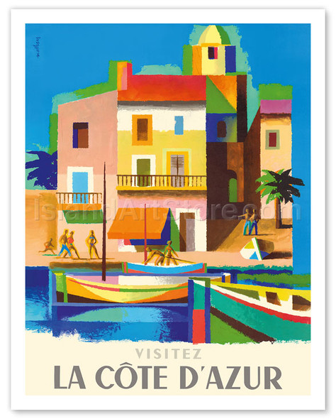 Visitez (Visit) La Côte D'Azur - France - French Riviera - Poster by Jacques Nathan-Garamond