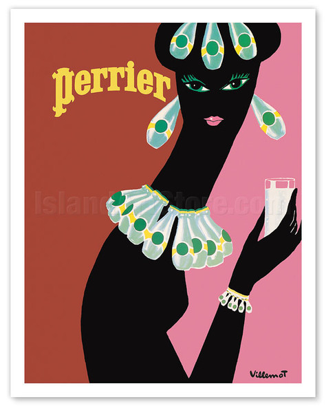 Perrier - La Femme Noir (Black Woman) - c. 1977 - Poster by Bernard Villemot