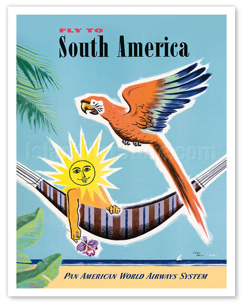 Fly to South America - Pan American World Airways - c. 1952 - Poster by Jean Carlu