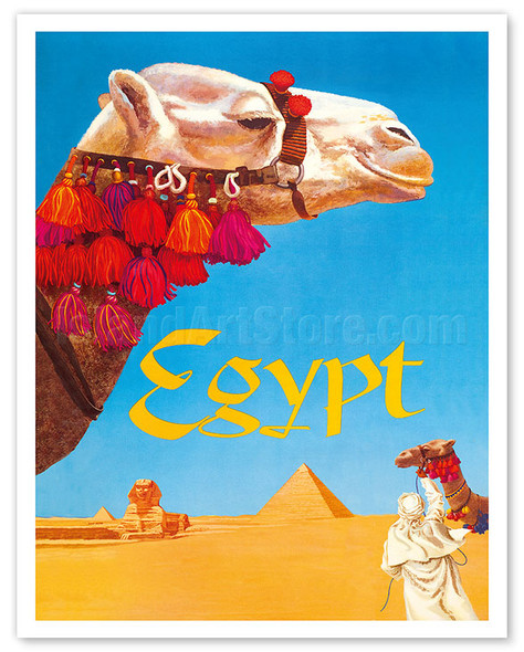 Egypt - Egyptian Pyramids - c. 1955 - Poster by David Klein