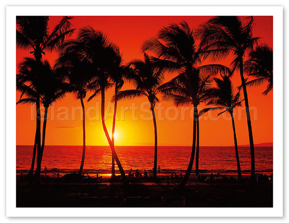 Red Hawaiian Sunset - Poster by Randy Jay Braun