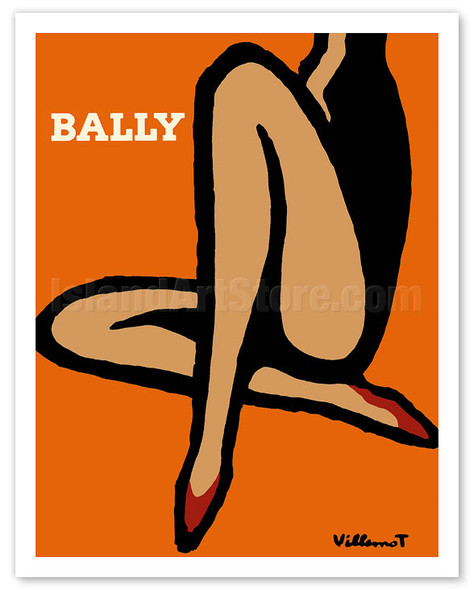 Bally Red Shoes - Poster by Bernard Villemot