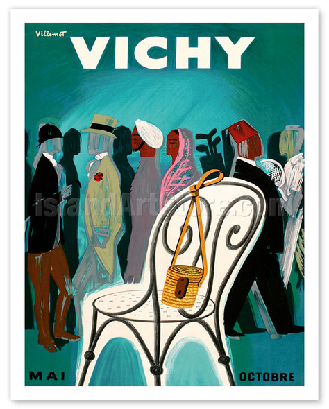 Vichy, France - Resorts and Spas - May through October (Mai-Octobre) - Poster by Bernard Villemot