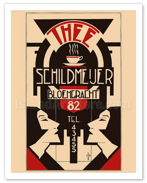 Thee (Tea) - Schildmeijer Cafe - Amsterdam, Netherlands - Art Deco - Vintage Advertisement Poster