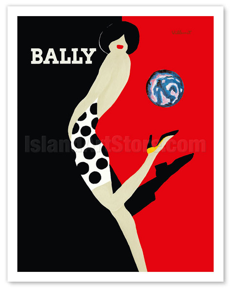 Bally Kick - Bally Shoes - Poster by Bernard Villemot