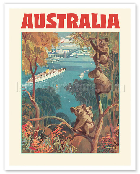 Australia, Sydney - SS Mariposa, SS Monterey - c. 1960 - Poster by Louis Macouillard