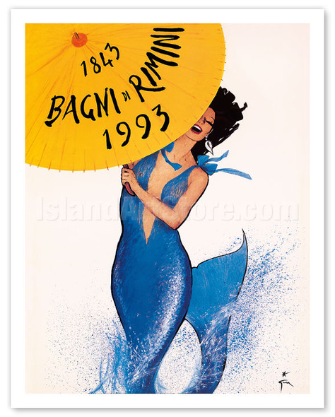 Rimini, Italy - Mermaid - Poster by René Gruau