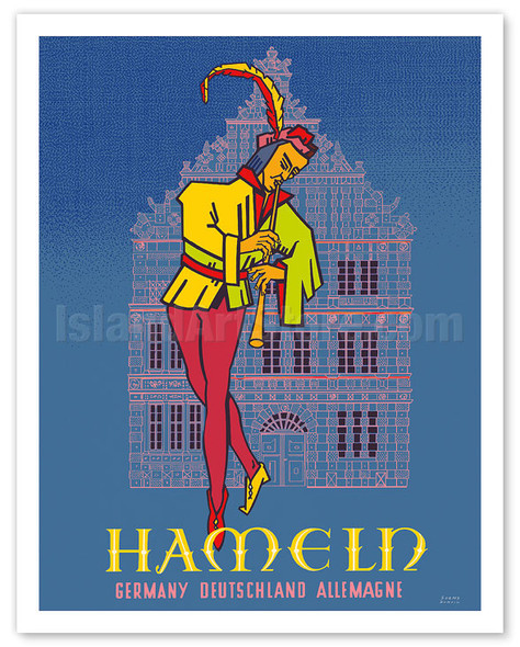 Hamelin (Hameln) - Germany (Deutschland, Allemagne) - The Pied Piper of Hamelin - Ratcatcher's House - Poster by Sorns Hameln