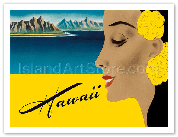 Ocean Liner to Hawaii - Luggage Decal - Poster by Frank Macintosh