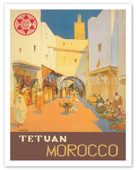 Tetuán, Morocco - City of the White Dove - c. 1940 - Poster by Mariano Bertuchi