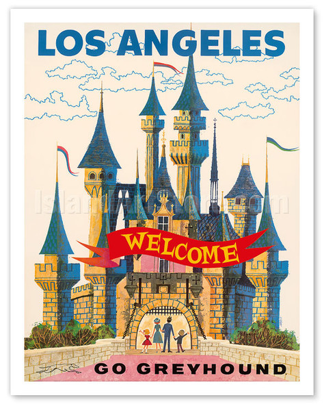 Los Angeles California - Disneyland Castle - Go Greyhound