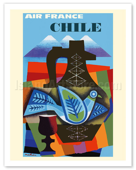 Chile, South America - Pomaire Pottery - Pigeon - c. 1962 - Poster by Jacques Nathan-Garamond