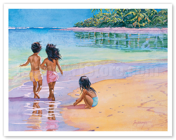 Little Sweethearts (Nā Ipo Li‘i) - Hawaiian Children - Poster by Janet Stewart
