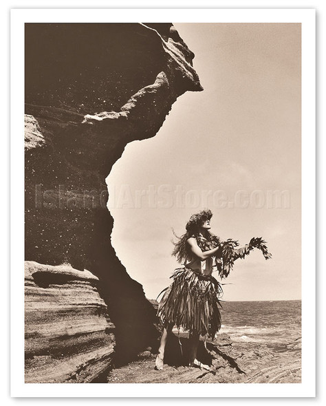 Lei To The Sea - Hawaiian Hula Dancer - c. 1960's - Poster by Alan Houghton