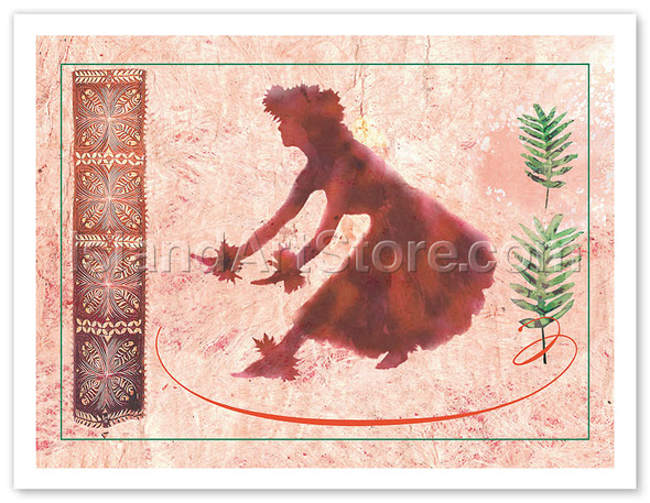 From the Ocean Comes My Song, Hawaiian Hula Dancer - Poster by Joanne Bolton