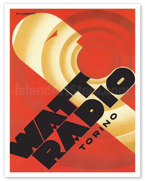 Watt Radio, Torino - Turin, Italy - c. 1933 - Poster by Nikolay Diulgheroff