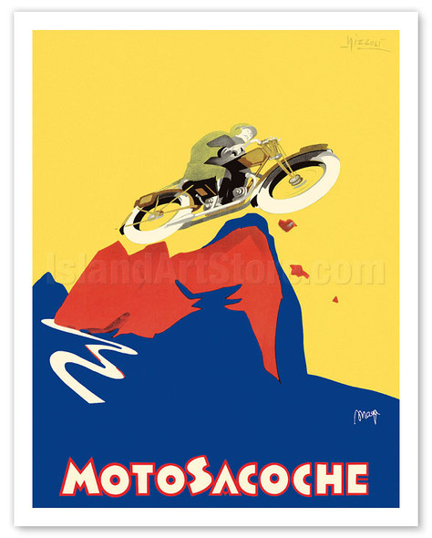 Motosacoche 346cc Swiss Motorbike - c. 1926 - Poster by Marcello Nizzoli