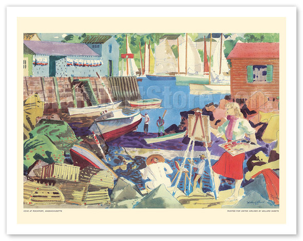 Cove at Rockport, Massachusetts - United Air Lines - c. 1951 - Poster by Millard Sheets