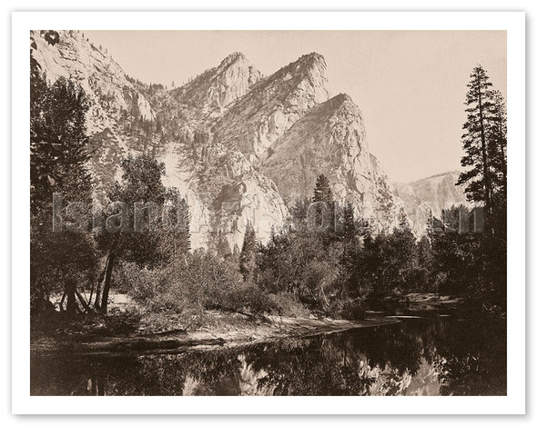 Three Brothers - Yosemite Valley, California - c. 1865 - Poster by Carleton E. Watkins