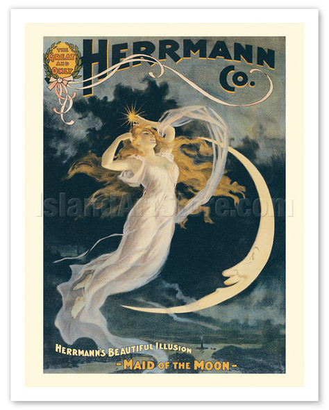 Alexander Herrmann’s Beautiful Illusion - Maid of the Moon - c. 1898 - Vintage Magic Poster