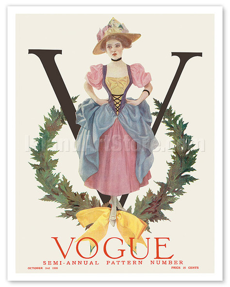 Fashion Magazine - October 2, 1909 - Woman in Wreath - Poster by Gayle Porter Hoskins