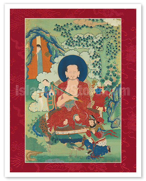 Kalika, The Elder - One of the Sixteen Great Arhats (Buddhist Elders) - Vintage Tibetan Thangka Buddhist Painting