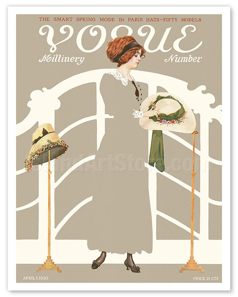 Fashion Magazine - April 1, 1910 - Millinery, Spring Hat Issue - Vintage Magazine Cover