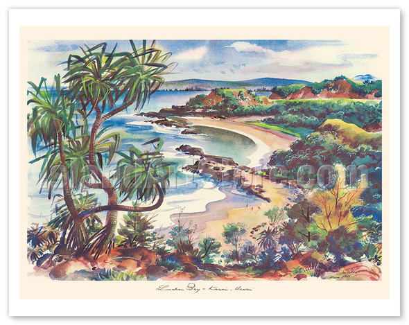 Lumahai Bay - Kauai, Hawaii - c. 1949 - Poster by Jules Chéret