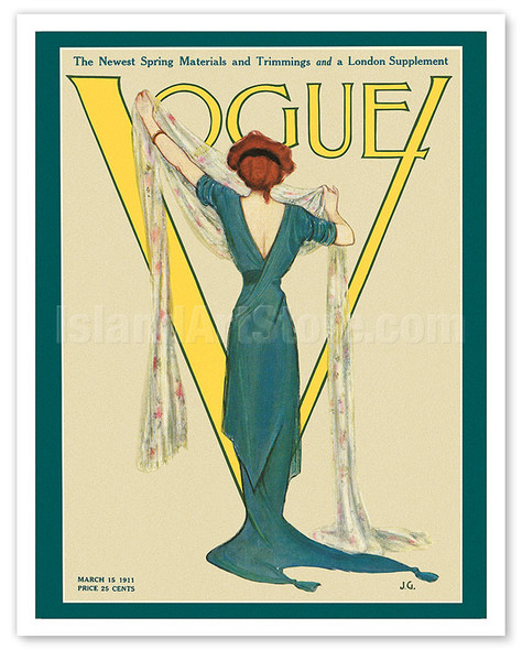 Fashion Magazine - March 15, 1911 - Spring Material and Trimmings - Poster by J.G.
