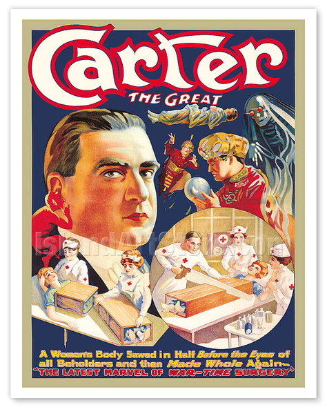 Carter the Great - The Latest Marvel of War-Time Surgery - c. 1922 - Vintage Magic Poster