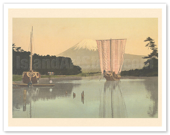 Mt. Fuji Japan - Ejiri Station - from Sixty-nine Stations of Kiso Road - c. 1895 - Poster by Hiroshige, Eisen