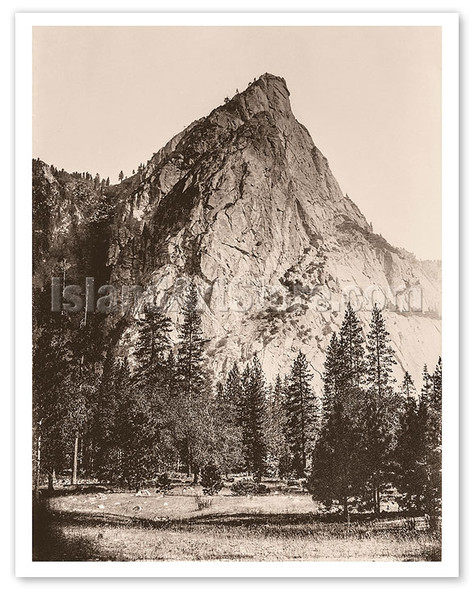 Front View, Three Brothers, Yosemite - Yosemite National Park, California - c. 1865 - Poster by Carleton E. Watkins