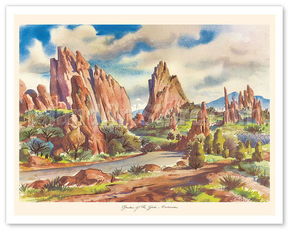 Garden of the Gods - Colorado Springs, Colorado - Poster by Jules Chéret
