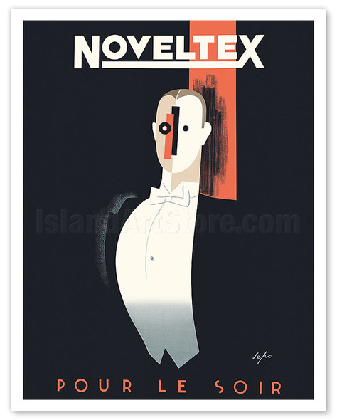 Noveltex - Tuxedo Shirts, For the Evening (Pour Le Soir) - c. 1935 - Poster by Sepo (Severino Pozzati)