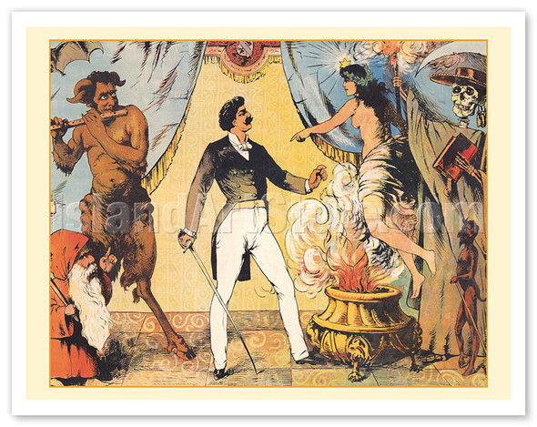 Viennese Phantasmagoria Theater Performance - c. 1840 - Vintage Magic Poster
