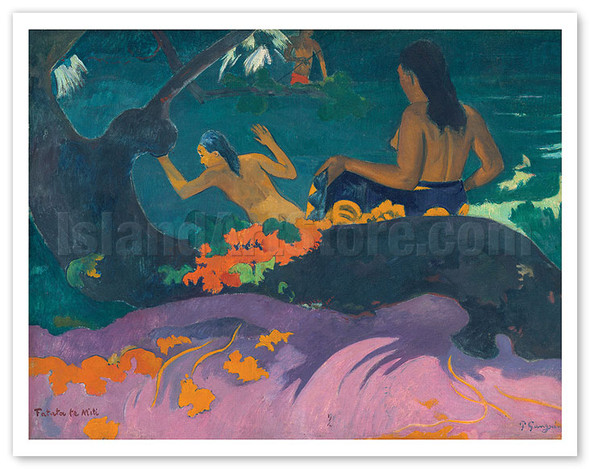 Fatata te Miti (By the Sea) - Tahiti French Polynesia - c. 1892 - Poster by Paul Gauguin