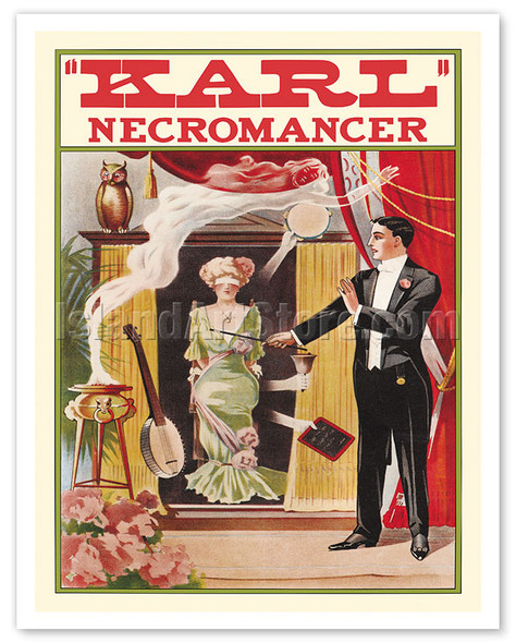 Karl Necromancer - Seance Act - c. 1910 - Vintage Magic Poster