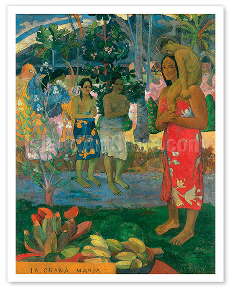 La Orana Maria (Hail Mary) - c. 1891 - Poster by Paul Gauguin