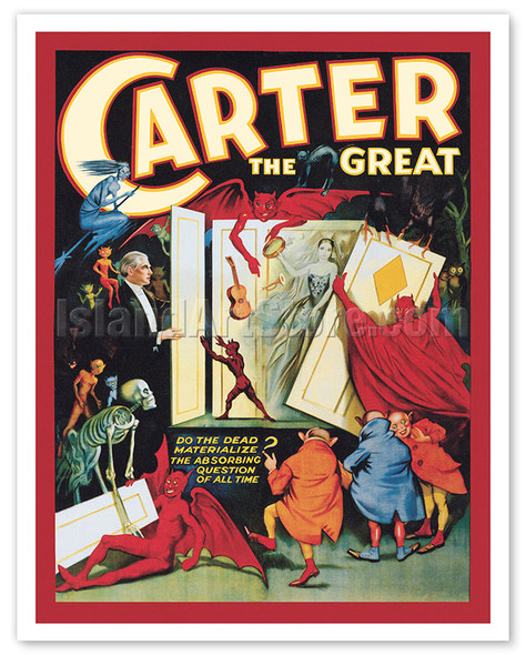Charles Carter The Great - Spirit Cabinet Illusion - c. 1926 - Vintage Magic Poster