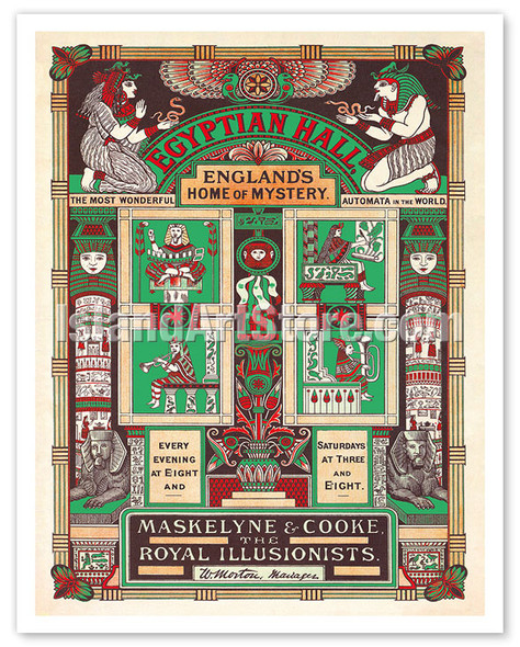 Egyptian Hall - England’s Home of Mystery - c. 1875 - Vintage Magic Poster