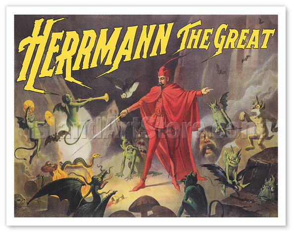 Alexander Herrmann The Great Magician - c. 1885 - Vintage Magic Poster