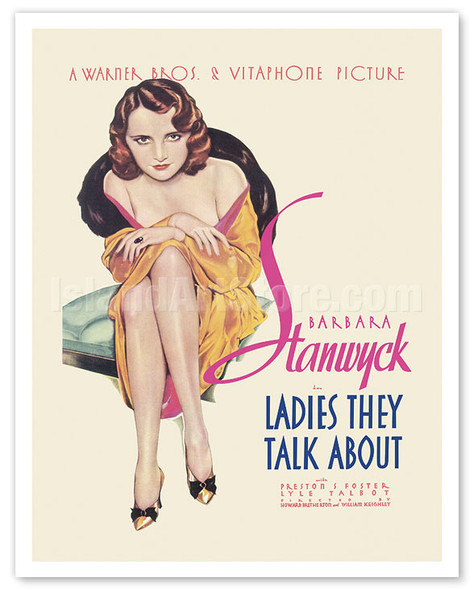 Ladies They Talk About - Starring Barbara Stanwyck - c. 1933 - Poster by Alberto Vargas