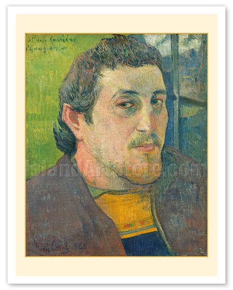 Self-Portrait - Dedicated to French Artist Eugène Carrière - c. 1888 - Poster by Paul Gauguin