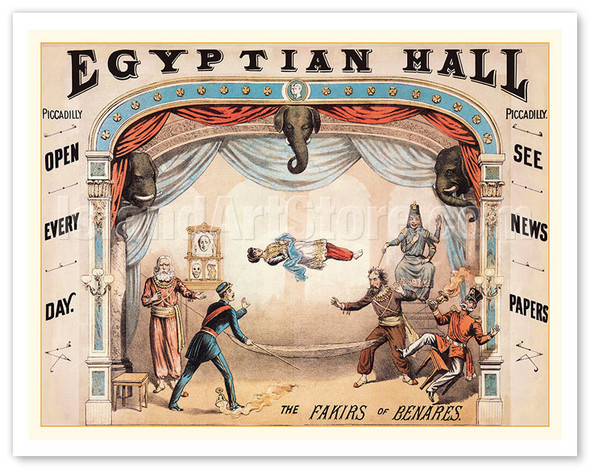 Maskelyne and Cooke - The Fakirs of Benares - at the Egyptian Hall - c. 1885 - Vintage Magic Poster