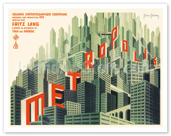 Metropolis - Diected by Fritz Lang - c. 1927 - Poster by Boris Bilinsky