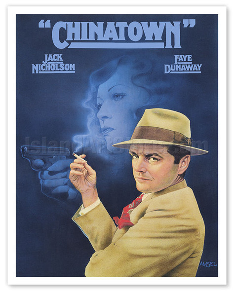 Chinatown - Starring Jack Nicholson and Faye Dunaway - Directed by Roman Polanski - c. 1974 - Poster by Richard Amsel