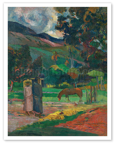 Tahitian Landscape - c. 1892 - Poster by Paul Gauguin