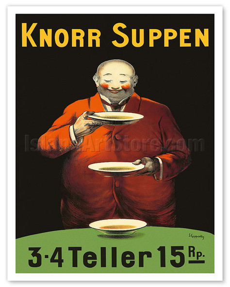 Knorr Soups (Suppen) - 3-4 Plates for 15 cents - c. 1934 - Poster by Leonetto Cappiello